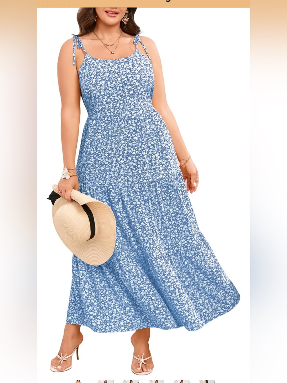 Plus Size Women Maxi Sundress Beach Vacation Flared Floral Summer Dress nwt